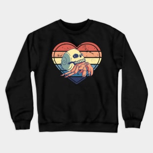 Drama Crab - Funny Crab Carrying a Skull Crewneck Sweatshirt